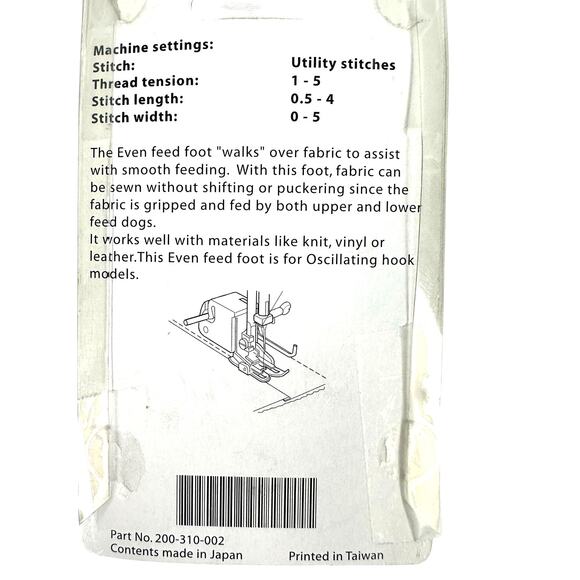 Janome 200-310-002 Even Feed Foot with Quilting Guide - Picture 3 of 5